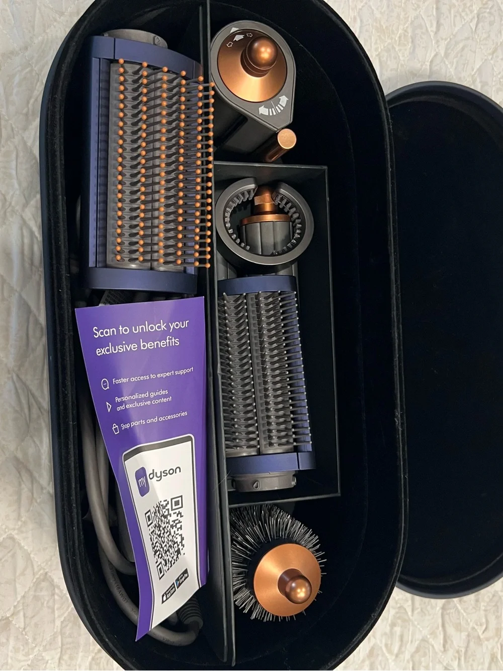 Dyson Airwrap Styler Long Prussia Blue/Copper Hair Styling w/Attachments & Box